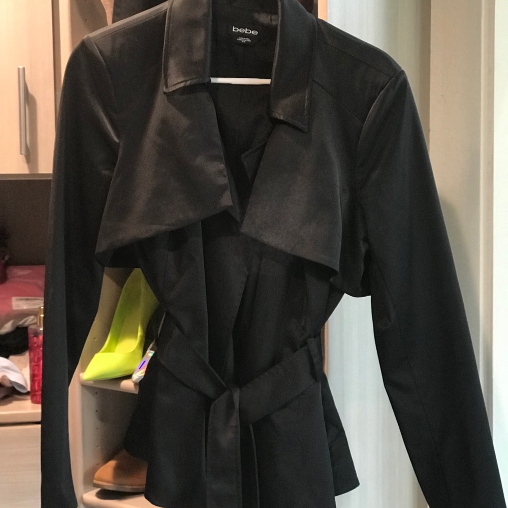 Black Satin Trench coat